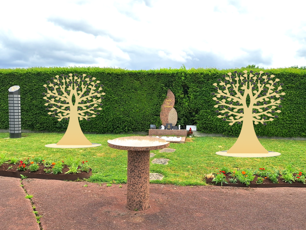 Arbre de mémoire coloris sablé pour jardin du souvenir