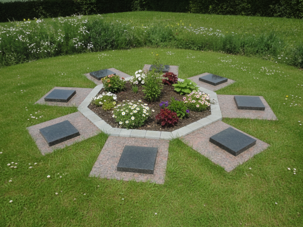 Cavurne Pétale 8 familles en granit rose de Bretagne