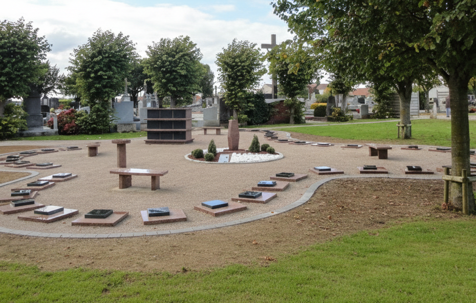 Cavurnes columbarium et jardin du souvenir en granit français
