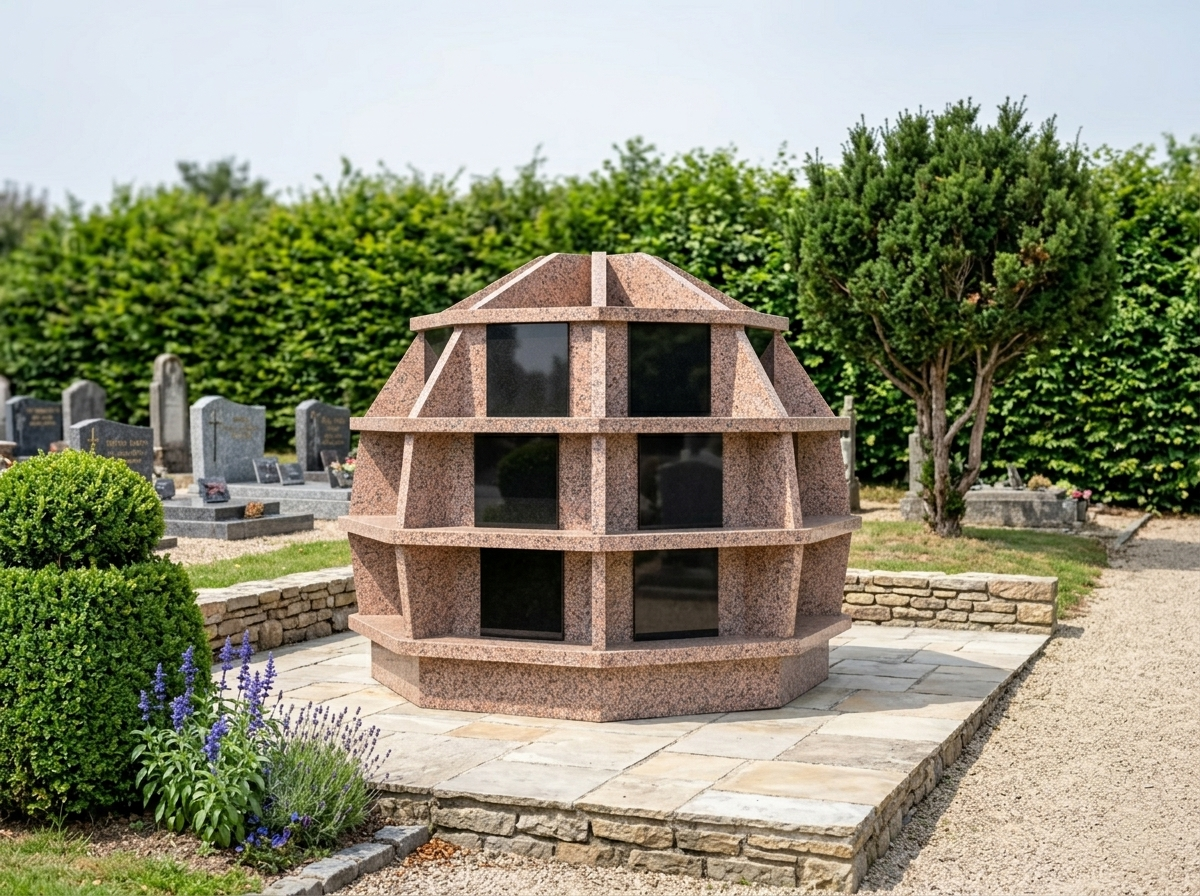 Columbarium DÔME en granit français 24 familles
