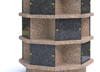 Columbarium en granit français modèle Octys 12 cases