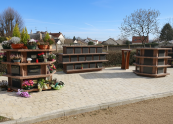 Columbarium Polyfloral 36 cases en granit français