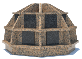 Columbarium DÔME 16 cases en granit Rose de Bretagne