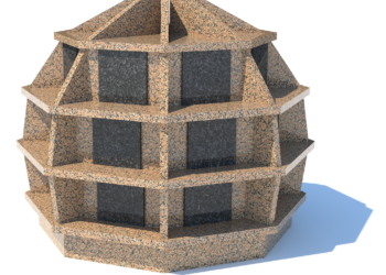 Columbarium DÔME 24 cases en granit Rose de Bretagne